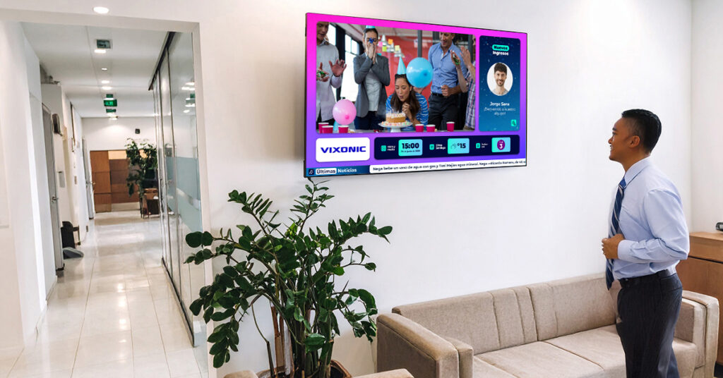 pantalla informativa en empresa